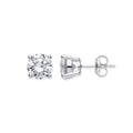 Silver Brilliant Cut CZ 8mm Claw Set Stud