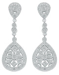 Silver Chandelier CZ Drop Earrings