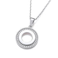 Silver Circle Of Life CZ Pendant With Chain