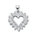 Silver Claw Set CZ Heart Pendant