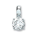 Silver Claw Set CZ Single Stone Pendant 1.8g