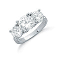 Silver Claw Set CZ Trilogy Ring 4.1g