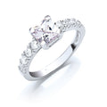 Silver Claw Set Princess Cut CZ Solitaire Ring