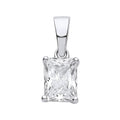 Silver Clear CZ Emerald Cut Pendant