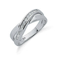 Silver Cross Over CZ Ring 3.5g
