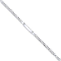 Silver Curb Pave I.d Bracelet