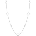 Silver CZ Circle Of Life 36" (91cm) Necklace