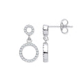 Silver CZ Circle Of Life Drop Earrings