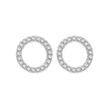 Silver CZ Circle Of Life Stud Earrings