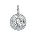 Silver CZ Cluster Drop Pendant 2.2g