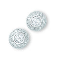Silver CZ Cluster Stud Earrings 5.6g