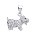 Silver CZ Dog Pendant