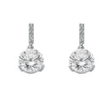 Silver CZ Drop Stud Earrings