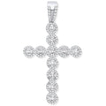Silver CZ Halo Style Fancy Cross