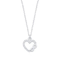 Silver CZ Heart Infinity Pendant Necklace