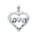 Silver CZ Heart Love Pendant