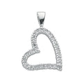 Silver CZ Heart Pendant 1.9g