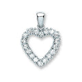 Silver CZ Heart Pendant 2.3g