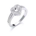 Silver CZ Heart Ring 3.3g