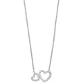 Silver CZ Hearts 16" Necklace