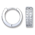 Silver CZ Huggies Earrings 4g
