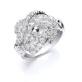 Silver CZ Knot Gents Ring 12g