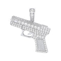 Silver CZ Pistol Pendant