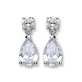 Silver CZ's Teardrop Earrings