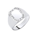 Silver CZ Signet Gents Ring