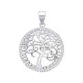 Silver CZ Tree Of Life Pendant