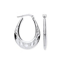 Silver D/c Oval Creoles