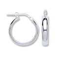 Silver D-shape Wedds Hoop Earrings 3g