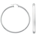Silver D Shaped Hoop Earrings 9.5g