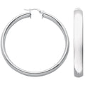 Silver D Shaped Hoop Earrings 9g