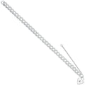 Silver Double Link Curb & Padlock Charm Bracelet 12g