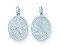 Silver Double Sided Oval St Christopher Pendant 3.2g