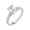 Silver Emerald CZ Solitaire Ring