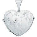 Silver Engraved Heart Shaped Family Locket (£135)