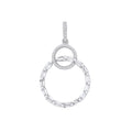 Silver Entwined Circles Drop CZ Pendant