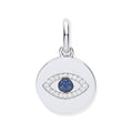 Silver Evil Eye CZ Drop Pendant