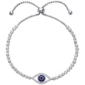 Silver Evil Eye CZ Friendship Bracelet