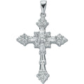 Silver Fancy Baguette Cut CZ Cross 3.2g