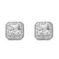 Silver Fancy Cluster CZ Stud Earrings 4g