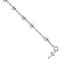 Silver Fancy Cross Drop Bead Bracelet