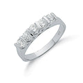 Silver Fancy CZ Half Eternity Ring 2.8g
