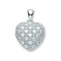 Silver Fancy CZ Heart Pendant