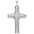 Silver Fancy CZ Kiss Cross