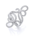 Silver Fancy CZ Long Top Ring