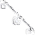 Silver Fancy Heart Drop Anklet 3g