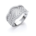 Silver Fancy Wavy CZ Ring